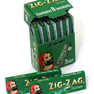 8 booklets x Zig Zag Green Cut Corners Regular size 70mm Multipack of papers