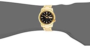 SEIKO Men's SNKK22 Gold Plated Stainless Steel Analog with Black Dial Watch