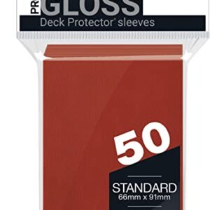 Ultra Pro - PRO Gloss 50ct Standard Size Card Protector Sleeves (Red) - Protect You Collectible Trading Cards, Sports Cards, & Gaming Cards with a Bright and Vibrant Color