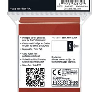 Ultra Pro - PRO Gloss 50ct Standard Size Card Protector Sleeves (Red) - Protect You Collectible Trading Cards, Sports Cards, & Gaming Cards with a Bright and Vibrant Color