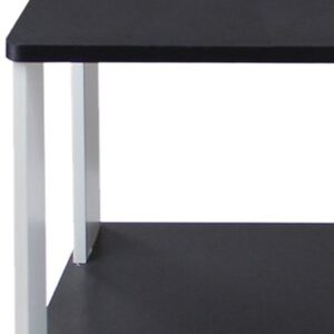 Furinno Coffee Table with Bin Drawer, Black & White