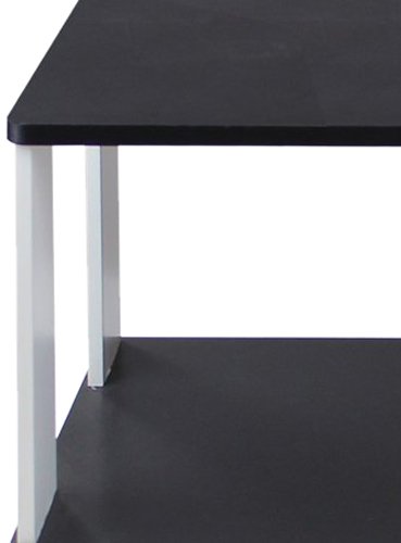 Furinno Coffee Table with Bin Drawer, Black & White