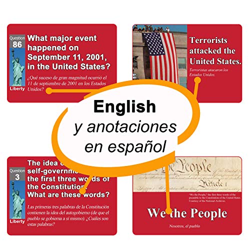 US Citizenship test civics flash cards for the naturalization exam with all official 128 USCIS questions and answers. Illustrated Pocket Box set flashcards to help study for the American Civics