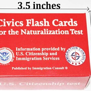 US Citizenship test civics flash cards for the naturalization exam with all official 128 USCIS questions and answers. Illustrated Pocket Box set flashcards to help study for the American Civics