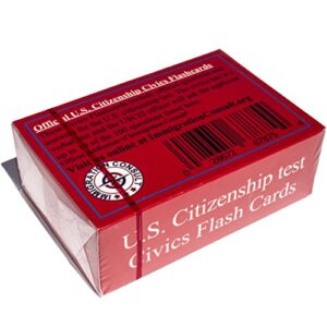 US Citizenship test civics flash cards for the naturalization exam with all official 128 USCIS questions and answers. Illustrated Pocket Box set flashcards to help study for the American Civics