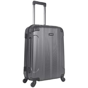 kenneth cole reaction out of bounds 24" hardside 4-wheel spinner lightweight checked luggage, charcoal
