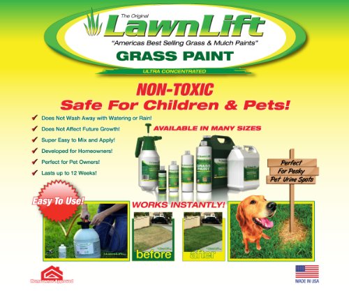 Lawnlift Ultra Concentrated (Green) Grass Paint 16oz. = 1.375 Gallons of Product.