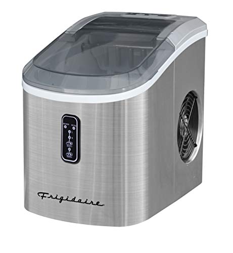 Frigidaire EFIC103-AMZ-SC Counter Top Maker with Over-Sized Ice Bucket, Stainless Steel, Self Cleaning Function, Heavy Duty, Stainless