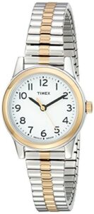 timex women's t2n068 essex avenue two-tone stainless steel expansion band watch