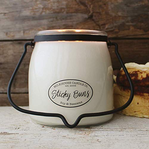 Milkhouse Candle Company, Creamery Scented Soy Candle: Butter Jar Candle, Sticky Buns, 16-Ounce