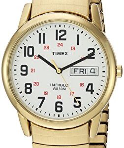 Timex T2N092 Easy Reader 35mm Gold-Tone Extra-Long Stainless Steel Expansion Band Watch