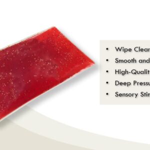 Skil-Care Weighted Rectangular Gel Lap Pad, 3 Pound Sensory Stimulation for Calming and Soothing Adults and Children, Red