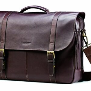 Samsonite Colombian Leather Flap-Over Messenger Bag, Brown, One Size