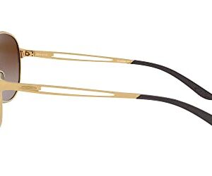 Oakley Women's OO4054 Caveat Aviator Sunglasses, Polished Gold/Dark Brown Gradient, 60 mm