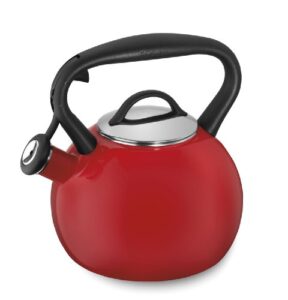 cuisinart valor porcelain enamel on steel tea kettle, red