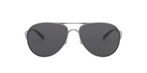 oakley women's oo4054 caveat aviator sunglasses, polished chrome/grey, 60 mm
