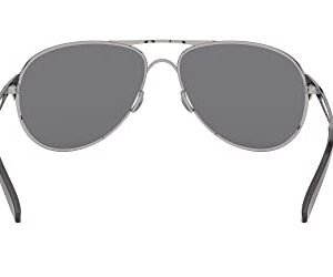 Oakley Women's OO4054 Caveat Aviator Sunglasses, Polished Chrome/Grey, 60 mm