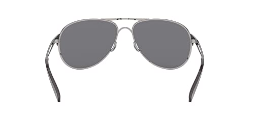 Oakley Women's OO4054 Caveat Aviator Sunglasses, Polished Chrome/Grey, 60 mm