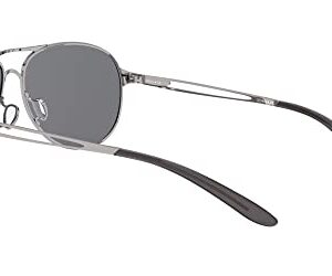 Oakley Women's OO4054 Caveat Aviator Sunglasses, Polished Chrome/Grey, 60 mm