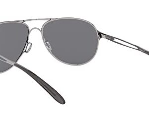 Oakley Women's OO4054 Caveat Aviator Sunglasses, Polished Chrome/Grey, 60 mm