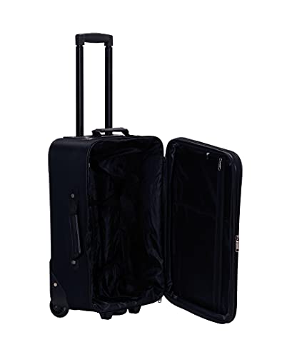 Rockland Fashion Softside Upright Luggage Set, Expandable, Black, 2-Piece (14/19)