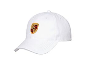 porsche crest logo white baseball cap