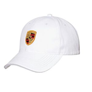 Porsche Crest Logo White Baseball Cap