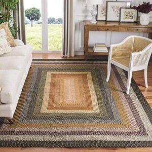 safavieh braided collection 4' x 6' multi brd308a handmade country cottage reversible area rug