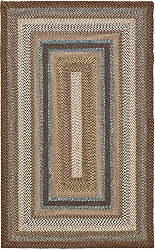 SAFAVIEH Braided Collection 4' x 6' Brown/Multi BRD313A Handmade Country Cottage Reversible Area Rug