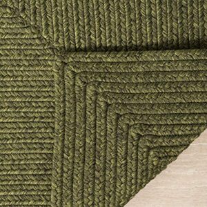 SAFAVIEH Braided Collection 2'6" x 4' Green BRD315A Handmade Country Cottage Reversible Accent Rug