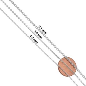 Kooljewelry Sterling Silver Round Cable Chain Necklace (1.2 mm, 18 inch)