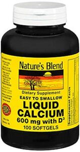 natures blend, easy to swallow, liquid calcium, 600mg, 100ct