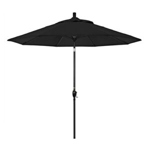 california umbrella gspt908302-5408 9' round aluminum market, crank lift, push button tilt, black pole, sunbrella patio umbrella, 9-feet