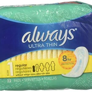 Always Pads, Ultra Thin, Without Wings, Regular 22 Pads