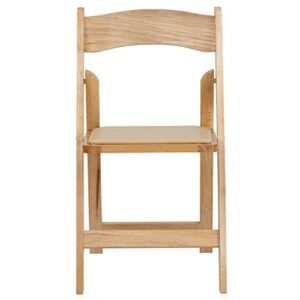Flash Furniture 4 Pack HERCULES Series Natural Wood Folding Chair with Vinyl Padded Seat