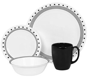 corelle livingware 16 piece dinnerware set, service for 4, city block