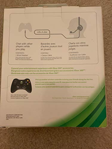 Microsoft Xbox 360 P5F-00001 Headset - In-Line Volume Control, Boom Microphone