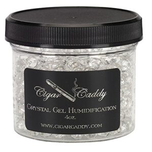 cigar caddy crystal gel humidification, large, 4-ounce jar, reusable, maintains humidity at 70%