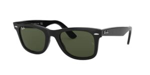 ray-ban unisex sunglasses black frame, green lenses, 54mm