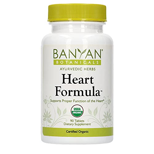 Banyan Botanicals Heart Formula – Organic Herbal Heart Health Supplement with Hawthorn Berry and ­­Guduchi – Supports Proper Function of The Heart* – 90 Tablets – Non-GMO Sustainably Sourced Vegan