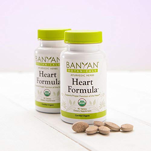 Banyan Botanicals Heart Formula – Organic Herbal Heart Health Supplement with Hawthorn Berry and ­­Guduchi – Supports Proper Function of The Heart* – 90 Tablets – Non-GMO Sustainably Sourced Vegan