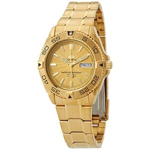 seiko seiko 5 sports automatic gold dial men's watch snzb26j1