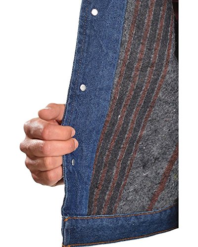 Western Style Lined Denim Jacket, Denim/Blanket, 46