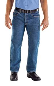red kap mens relaxed fit jeans, stonewash, 42w x 30l us