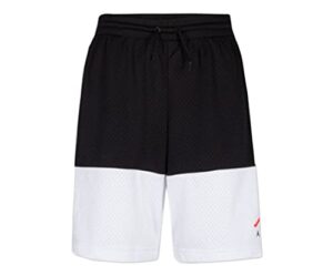 nike jordan big boy's jumpman air mesh shorts (black/white, medium)