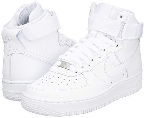 Nike Women's AIR Force 1 HIGH Casual Shoes (8.5, White/White/White)