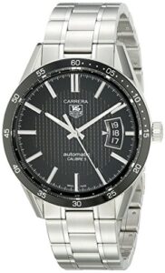 tag heuer men's wv211m.ba0787 carrera calibre five black dial watch
