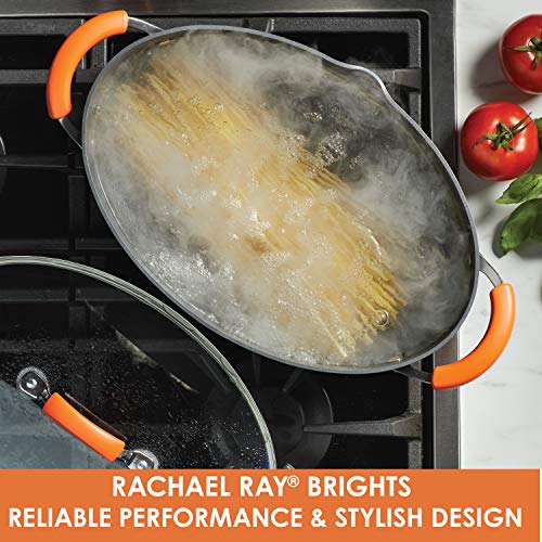 Rachael Ray Brights Hard Anodized Nonstick Pasta Pot / Stockpot / Stock Pot - 8 Quart, Gray