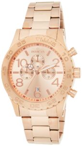 invicta men's 1271 specialty chronograph rose dial 18k rose gold ion-plated watch