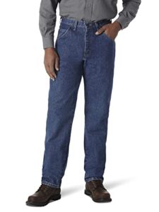 wrangler riggs workwear mens fr flame resistant relaxed fit jeans, medium fade, 34w x 32l us